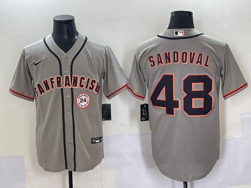 Men 2025 San Francisco Giants #48 Sandoval Grey Game Nike MLB Jersey style 8